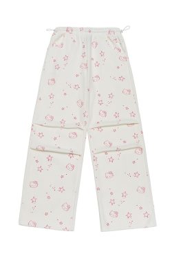 Vintage Cartoon Hooded Cardigan and Pants Set for Women - Loose Casual American Style Outfit