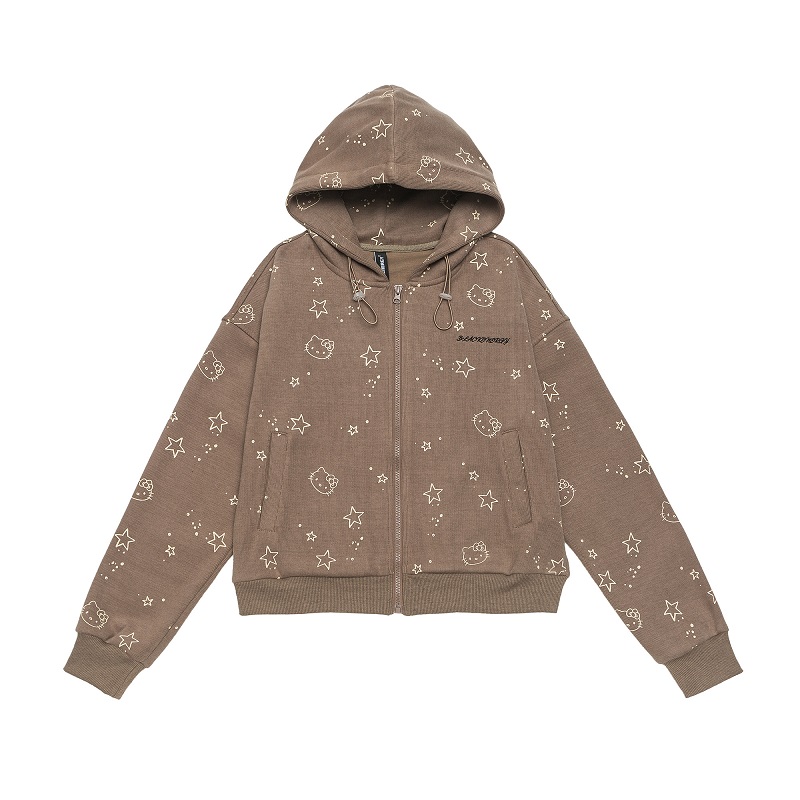 Vintage Cartoon Hooded Cardigan and Pants Set for Women - Loose Casual American Style Outfit Vintage Cartoon Hooded Cardigan and Pants Set for Women - Loose Casual American Style Outfit