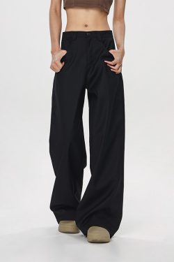 Vintage Casual Wide-Leg Flared Pants for Men and Women - Versatile Straight Loose Trousers Inspired by 90s American Style