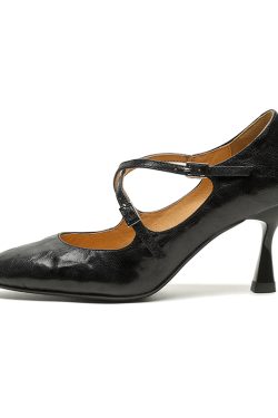 Vintage Cross-Strap Thin-Heeled High Heels for Women - 2025 Spring Summer Shallow Mouth Wine Red Shoes