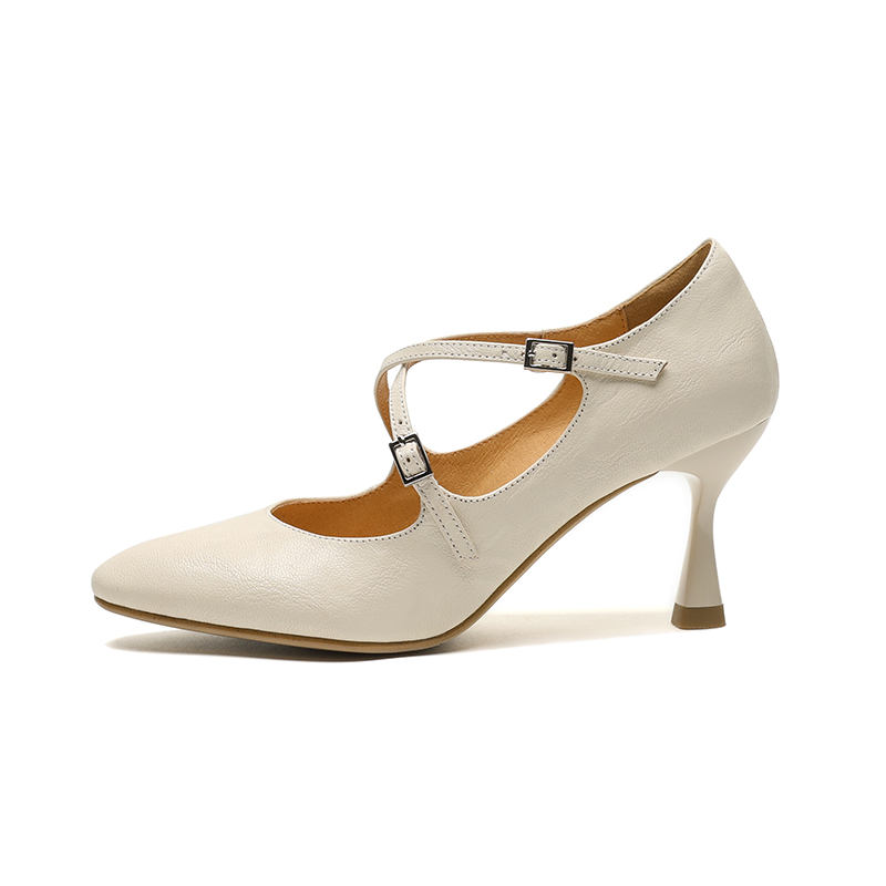 Vintage Cross-Strap Thin-Heeled High Heels for Women - 2025 Spring Summer Shallow Mouth Wine Red Shoes Vintage Cross-Strap Thin-Heeled High Heels for Women - 2025 Spring Summer Shallow Mouth Wine Red Shoes