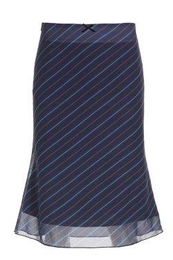 Vintage Diagonal Striped Mesh Mid-Length Skirt for Women, Slim Straight Retro Design, Low Waist Bow Detail, Y2K Style