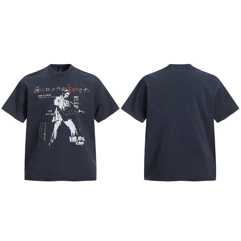 Vintage Distressed Short-Sleeve T-Shirt for Men & Women - Casual Hip-Hop Street Style Tee, Retro American Aesthetic Vintage Distressed Short-Sleeve T-Shirt for Men & Women - Casual Hip-Hop Street Style Tee, Retro American Aesthetic