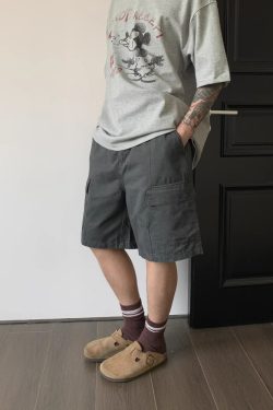 Vintage Distressed Work Shorts with Large Pockets for Men and Women - Summer High Street Casual Five-Point Versatile Style