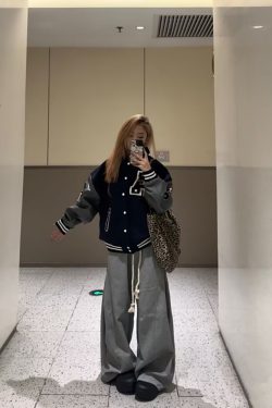 Vintage Embroidered Baseball Jacket for Women - American High Street Style, College Trend, Spring Autumn Collection, Leather Feel