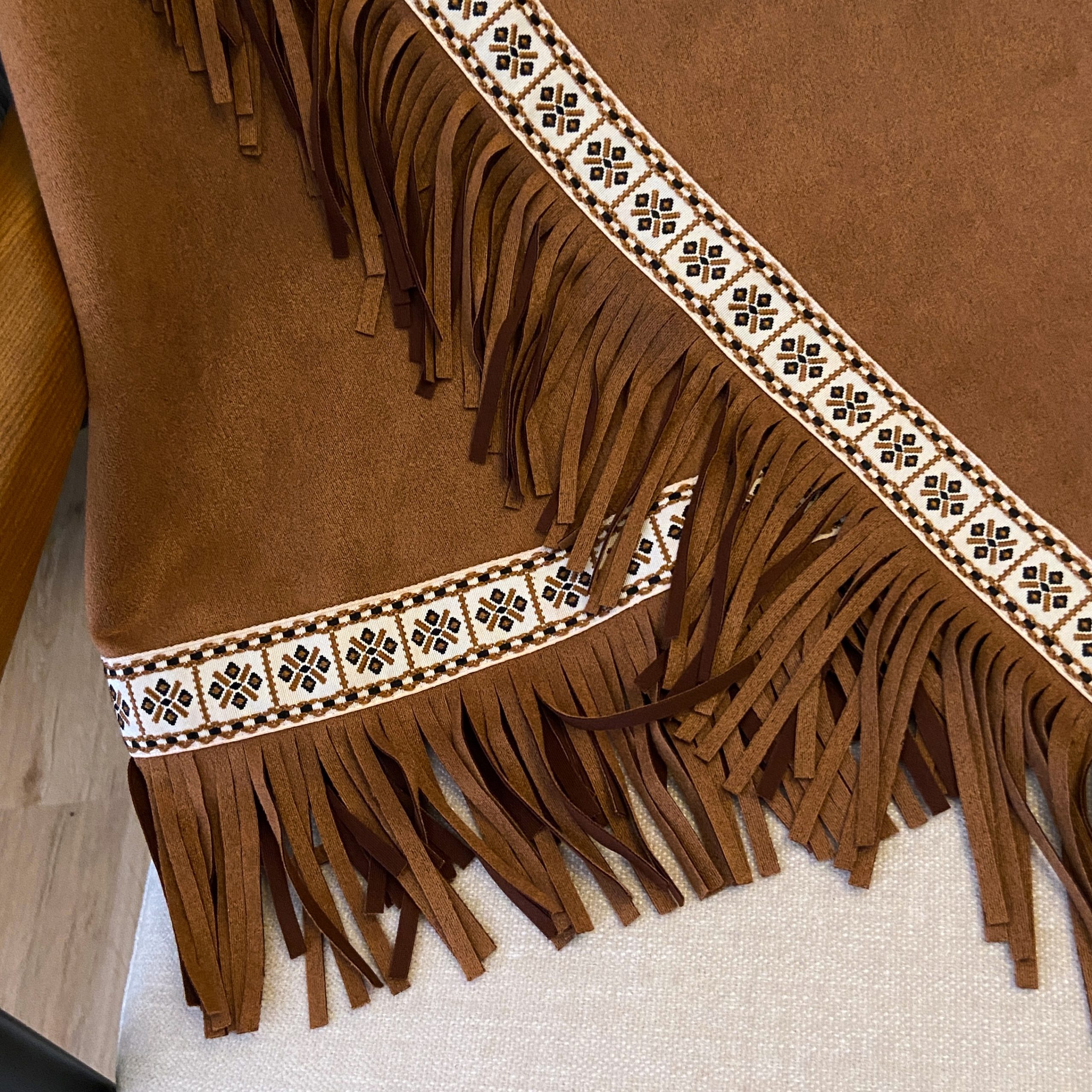 Vintage Ethnic Style Embroidered Tassel Short Skirt - Irregular Hem Suede Feel Bohemian Half Skirt for 90s Y2K Fashion Vintage Ethnic Style Embroidered Tassel Short Skirt - Irregular Hem Suede Feel Bohemian Half Skirt for 90s Y2K Fashion