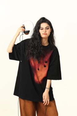 Vintage Fireworks Print Short Sleeve T-Shirt for Men and Women, Loose Fit Unisex Top, Retro American Style