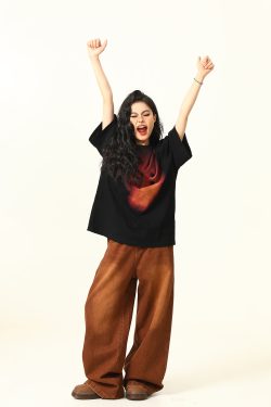 Vintage Fireworks Print Short Sleeve T-Shirt for Men and Women, Loose Fit Unisex Top, Retro American Style