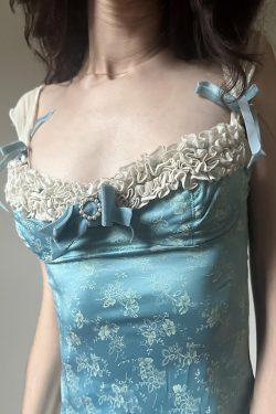 Vintage Floral Butterfly Strap Lace Trim Vest Camisole - Women's Backless Summer Top in French Style