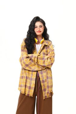 Vintage Floral Long Sleeve Shirt for Women - 2025 Autumn American Style - High-Quality Yellow Top, Perfect for Y2K and 90s Fashion