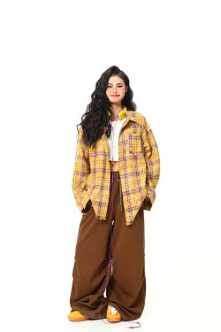 Vintage Floral Long Sleeve Shirt for Women - 2025 Autumn American Style - High-Quality Yellow Top, Perfect for Y2K and 90s Fashion