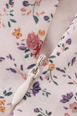 Vintage Floral Ruffle Tea Dress for Women - 2025 Summer Vacation Style, French Design, Perfect for 90s and Y2K Fashion Lovers