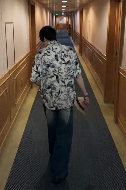 Vintage Floral Short-Sleeve Shirt for Men and Women, Loose Fit Chinese-Style Design with Retro Hong Kong Vibe, Perfect for Summer