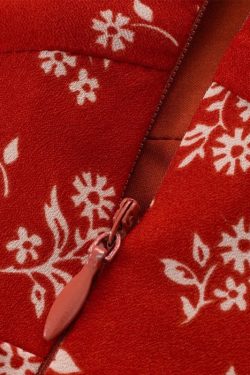 Vintage Floral Waist-Tied V-Neck Puff Sleeve Dress for Women - Long Skirt, 90s Inspired, French Style