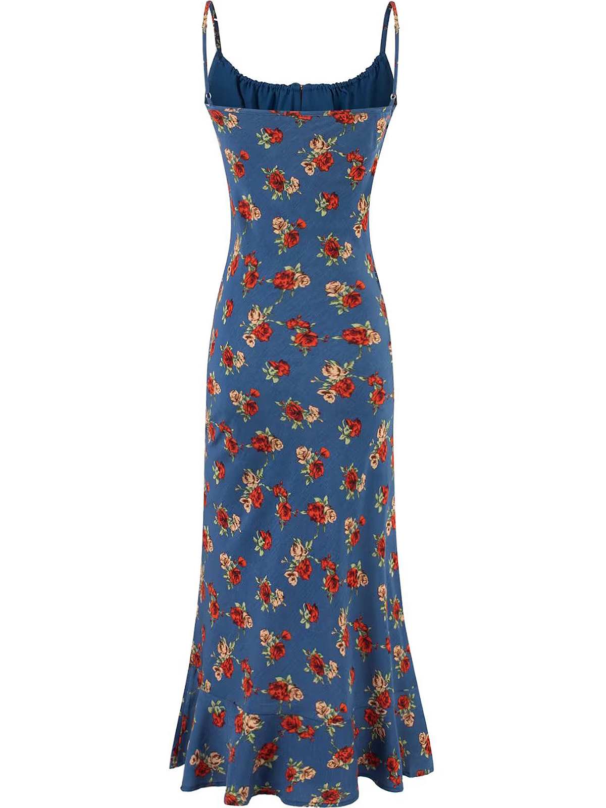 Vintage French Blue Printed Cami Dress for Women - 2025 Summer Resort Long Dress - Boho Style, Casual, Elegant Fashion Vintage French Blue Printed Cami Dress for Women - 2025 Summer Resort Long Dress - Boho Style, Casual, Elegant Fashion