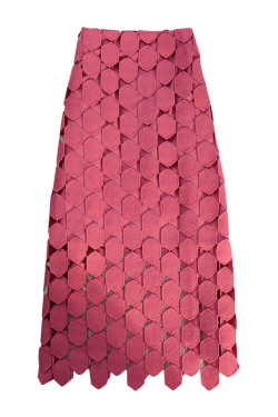 Vintage French Hollow-Out Tassel Midi Skirt with 3D Lace Polka Dots – Elegant Boho Style for Effortless Chic Looks