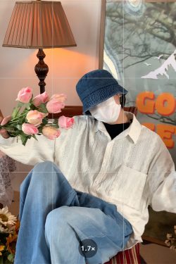 Vintage French Hollowed Long Sleeve Shirt - Handmade Autumn Loose Fit Top with Trendy Niche Design