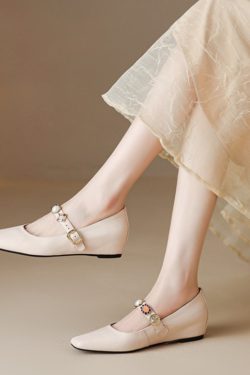 Vintage French One-Strap Square-Toe Flat Mary Jane Shoes for Women - Italian Style, Chic and Timeless Fashion Footwear