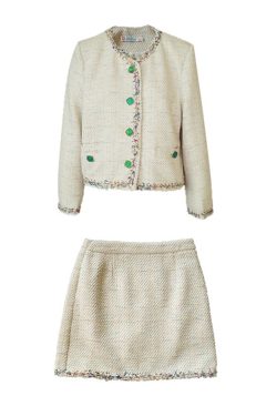 Vintage French Retro Suit Women's Spring Autumn Jacket and Skirt Two-Piece Set - Chic 90s Inspired Fashion