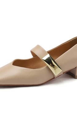Vintage Genuine Leather Square-Toe Flats for Women - Comfortable Mid-Heel Summer Style 2025, Versatile Footwear
