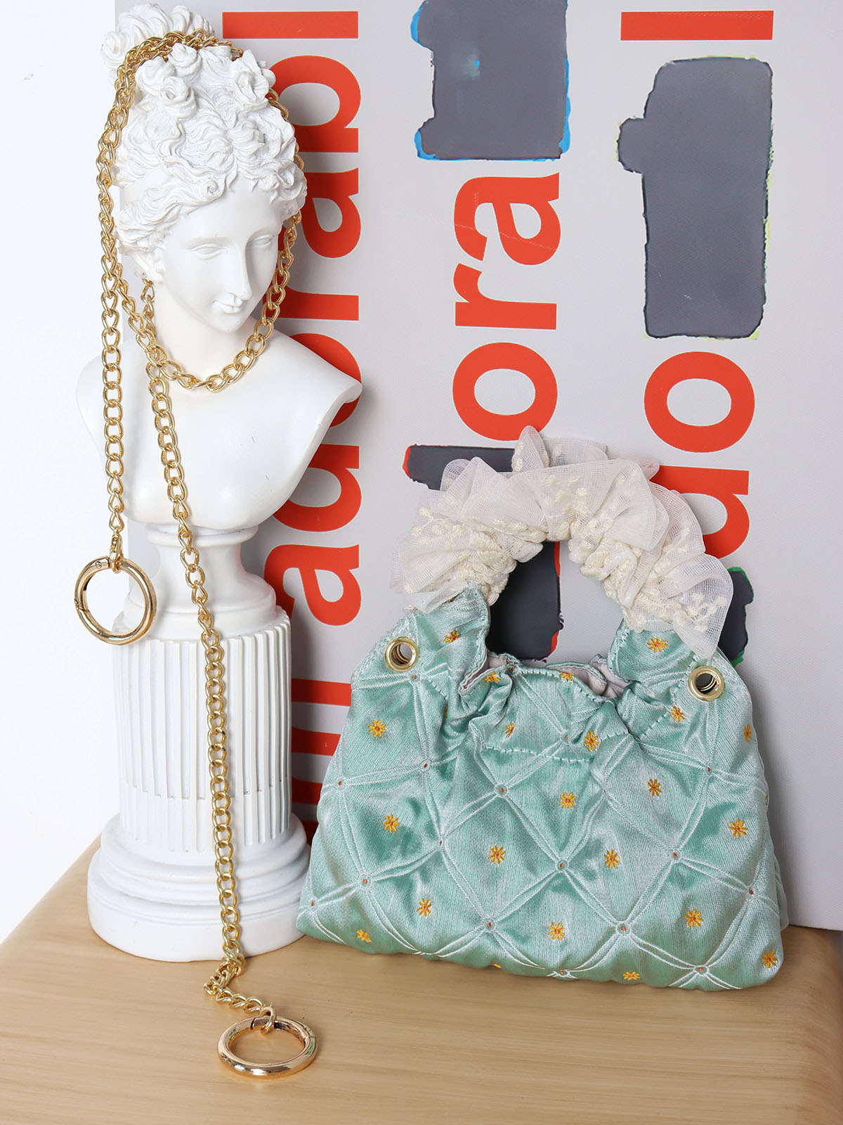 Vintage Green Mini Lace Handbag - Artistic Textured Crossbody Bag for Summer - Cute Niche Design Vintage Green Mini Lace Handbag - Artistic Textured Crossbody Bag for Summer - Cute Niche Design