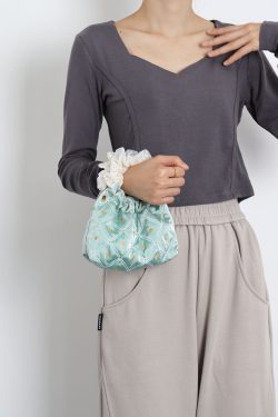 Vintage Green Mini Lace Handbag - Artistic Textured Crossbody Bag for Summer - Cute Niche Design
