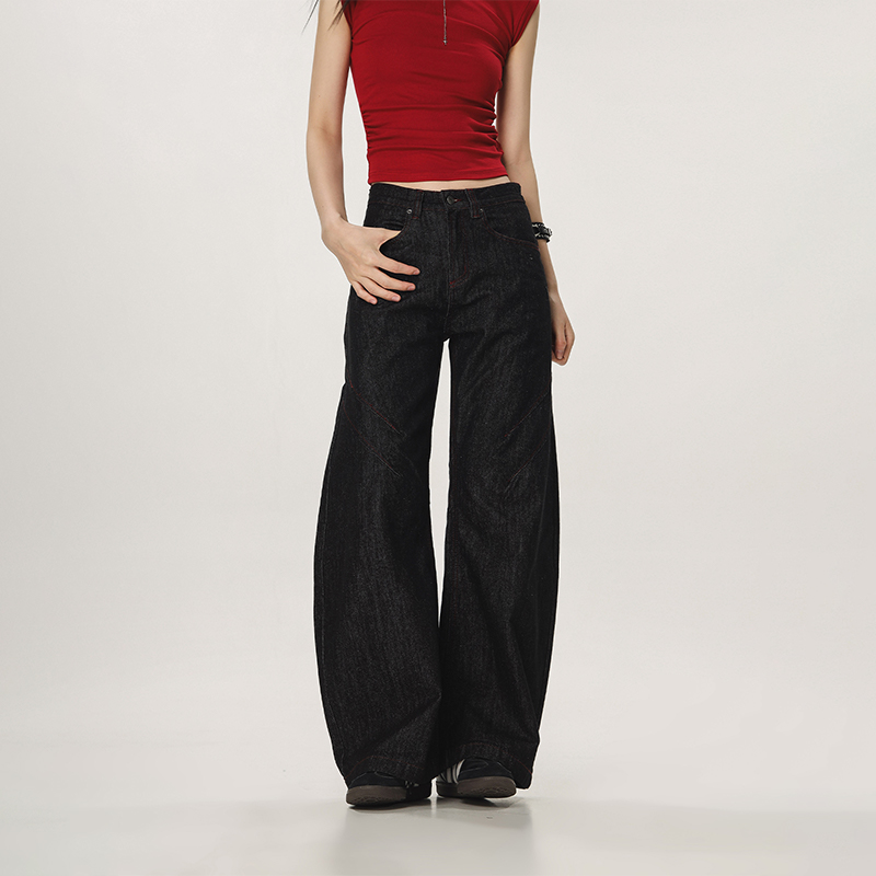 Vintage High Street Casual Loose Straight Leg Flared Wide-Leg Jeans for Men and Women - 90s Inspired Denim Pants Vintage High Street Casual Loose Straight Leg Flared Wide-Leg Jeans for Men and Women - 90s Inspired Denim Pants