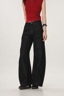 Vintage High Street Casual Loose Straight Leg Flared Wide-Leg Jeans for Men and Women - 90s Inspired Denim Pants