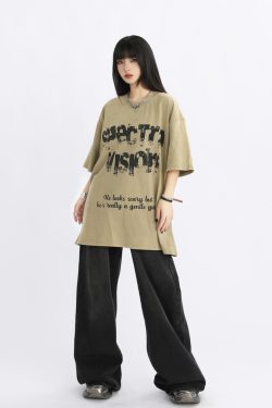 Vintage High Street Loose Short-Sleeve T-Shirt with Wild Skeleton Shadow Print, Niche Design for Trendy Fashion Lovers