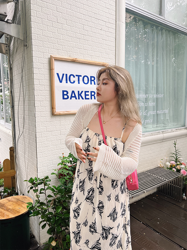 Vintage Ink Print Camisole Dress - High-Waisted Mid-Length Elegant Style - Gentle Temperament Fashion Vintage Ink Print Camisole Dress - High-Waisted Mid-Length Elegant Style - Gentle Temperament Fashion