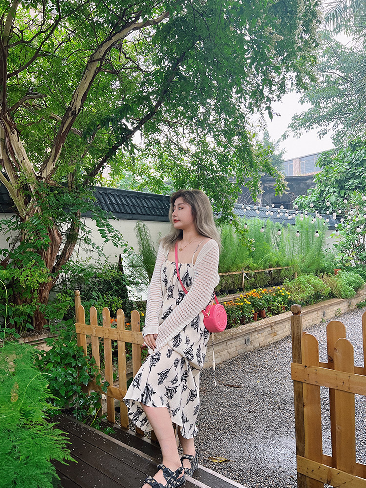 Vintage Ink Print Camisole Dress - High-Waisted Mid-Length Elegant Style - Gentle Temperament Fashion Vintage Ink Print Camisole Dress - High-Waisted Mid-Length Elegant Style - Gentle Temperament Fashion