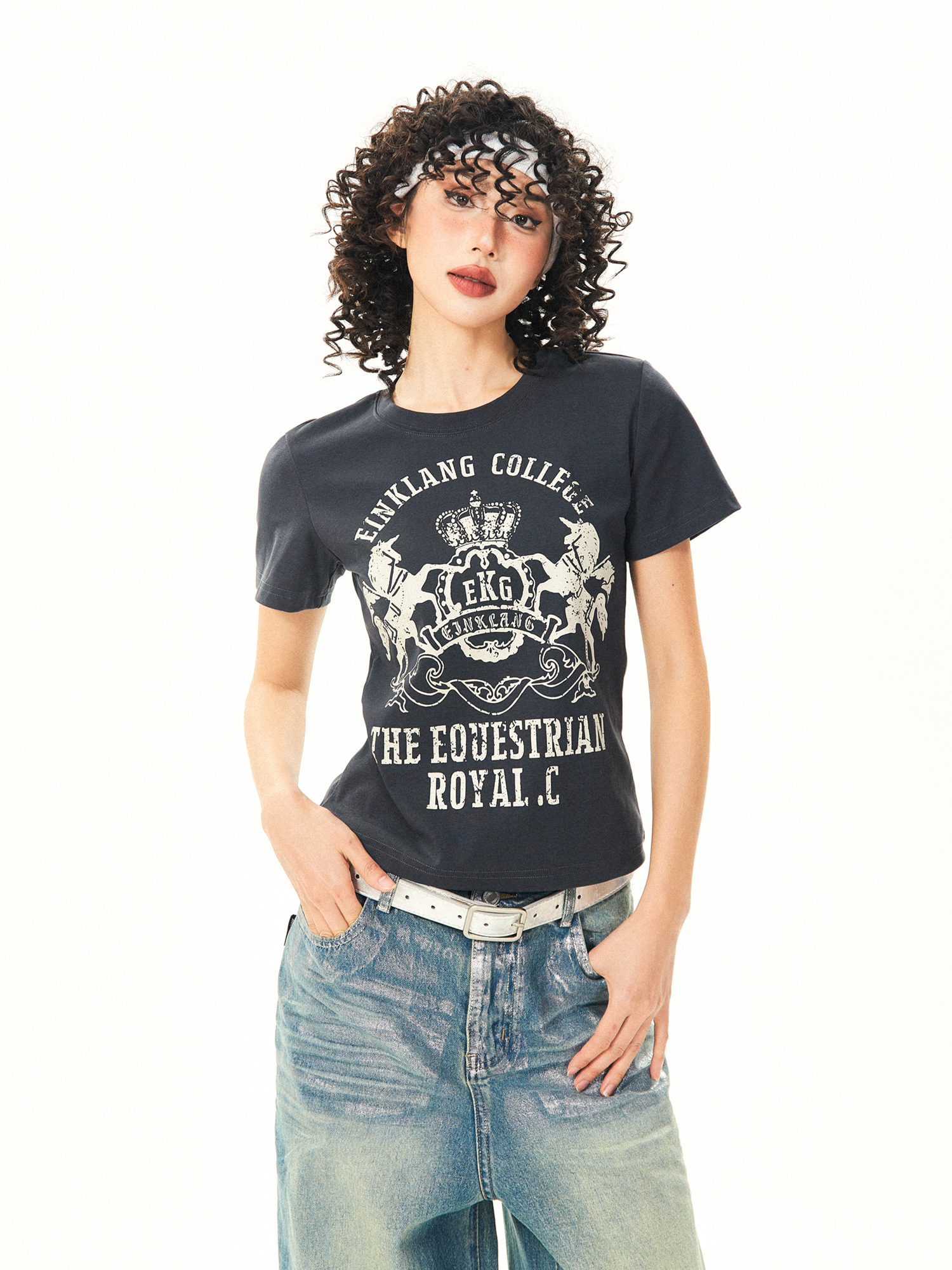 Vintage-Inspired American Printed Short Sleeve T-Shirt for Women - Summer Slim Fit Casual Top Vintage-Inspired American Printed Short Sleeve T-Shirt for Women - Summer Slim Fit Casual Top