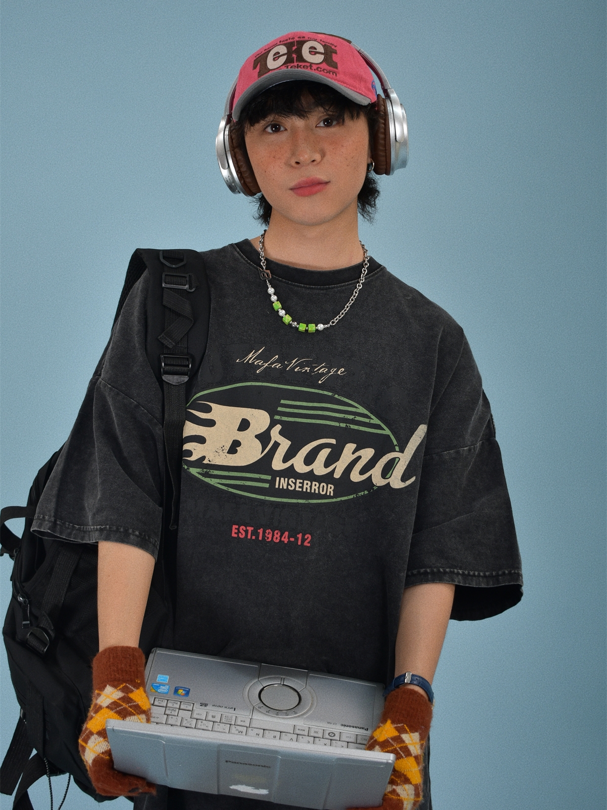 Vintage-Inspired Distressed Letter Print Short Sleeve T-Shirt for Women - Loose-Fit Summer Casual Top Vintage-Inspired Distressed Letter Print Short Sleeve T-Shirt for Women - Loose-Fit Summer Casual Top