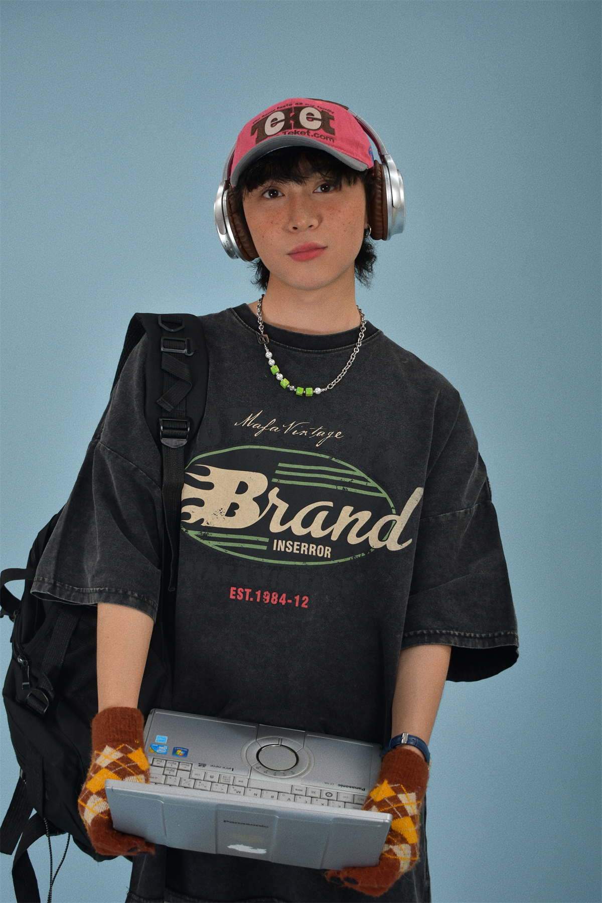 Vintage-Inspired Distressed Letter Print Short Sleeve T-Shirt for Women - Loose-Fit Summer Casual Top Vintage-Inspired Distressed Letter Print Short Sleeve T-Shirt for Women - Loose-Fit Summer Casual Top