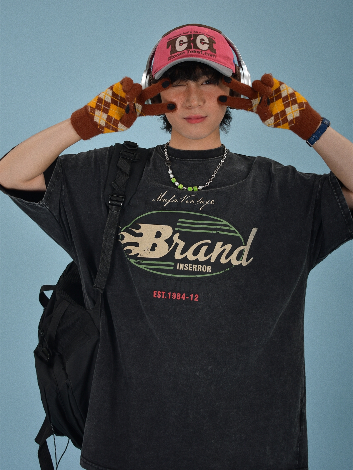 Vintage-Inspired Distressed Letter Print Short Sleeve T-Shirt for Women - Loose-Fit Summer Casual Top Vintage-Inspired Distressed Letter Print Short Sleeve T-Shirt for Women - Loose-Fit Summer Casual Top