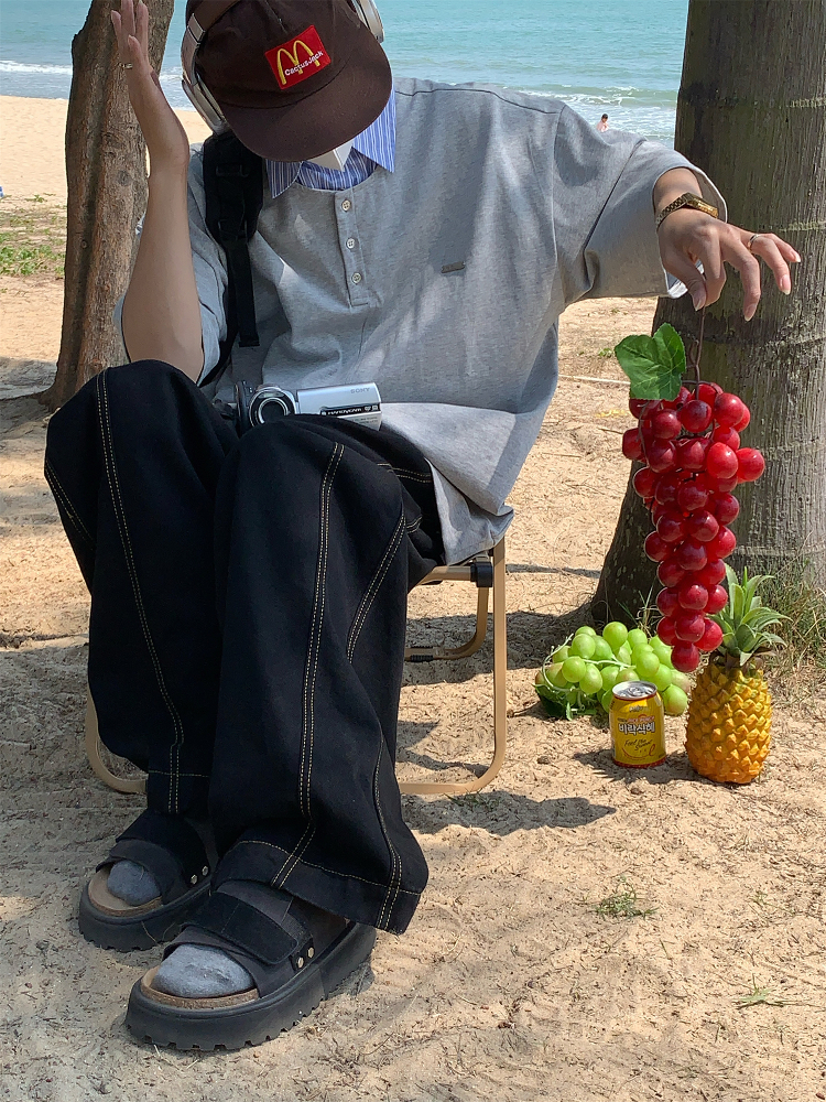 Vintage-Inspired Loose Fit Two-Piece Polo Shirt - Short Sleeve Unisex Summer Top for 2025, Perfect for Casual 90s Style Vintage-Inspired Loose Fit Two-Piece Polo Shirt - Short Sleeve Unisex Summer Top for 2025, Perfect for Casual 90s Style