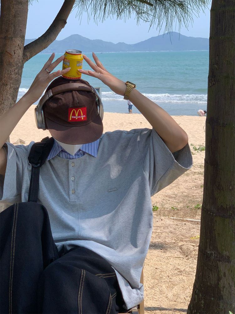 Vintage-Inspired Loose Fit Two-Piece Polo Shirt - Short Sleeve Unisex Summer Top for 2025, Perfect for Casual 90s Style Vintage-Inspired Loose Fit Two-Piece Polo Shirt - Short Sleeve Unisex Summer Top for 2025, Perfect for Casual 90s Style