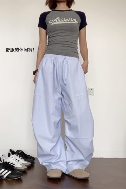 Vintage-Inspired Loose Pleated Jazz Dance Striped Wide-Leg Trousers for Women - Casual Sports Pants in American Style