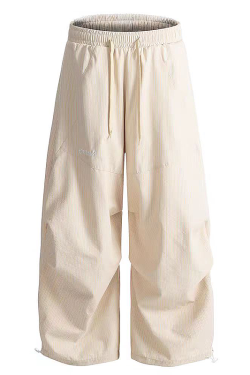 Vintage-Inspired Loose Pleated Jazz Dance Striped Wide-Leg Trousers for Women - Casual Sports Pants in American Style