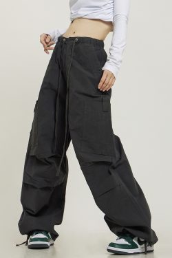 Vintage-Inspired Loose Straight Cargo Pants for Men & Women, Slightly Flared Wide-Leg Casual Style, 90s Y2K Fashion