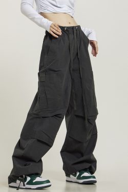 Vintage-Inspired Loose Straight Cargo Pants for Men & Women, Slightly Flared Wide-Leg Casual Style, 90s Y2K Fashion