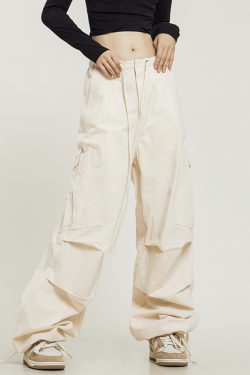 Vintage-Inspired Loose Straight Cargo Pants for Men & Women, Slightly Flared Wide-Leg Casual Style, 90s Y2K Fashion