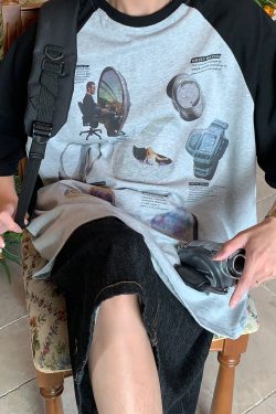 Vintage-Inspired Raglan Short Sleeve T-Shirt for Couples - 2024 Summer High Street Trendy Casual Fashion