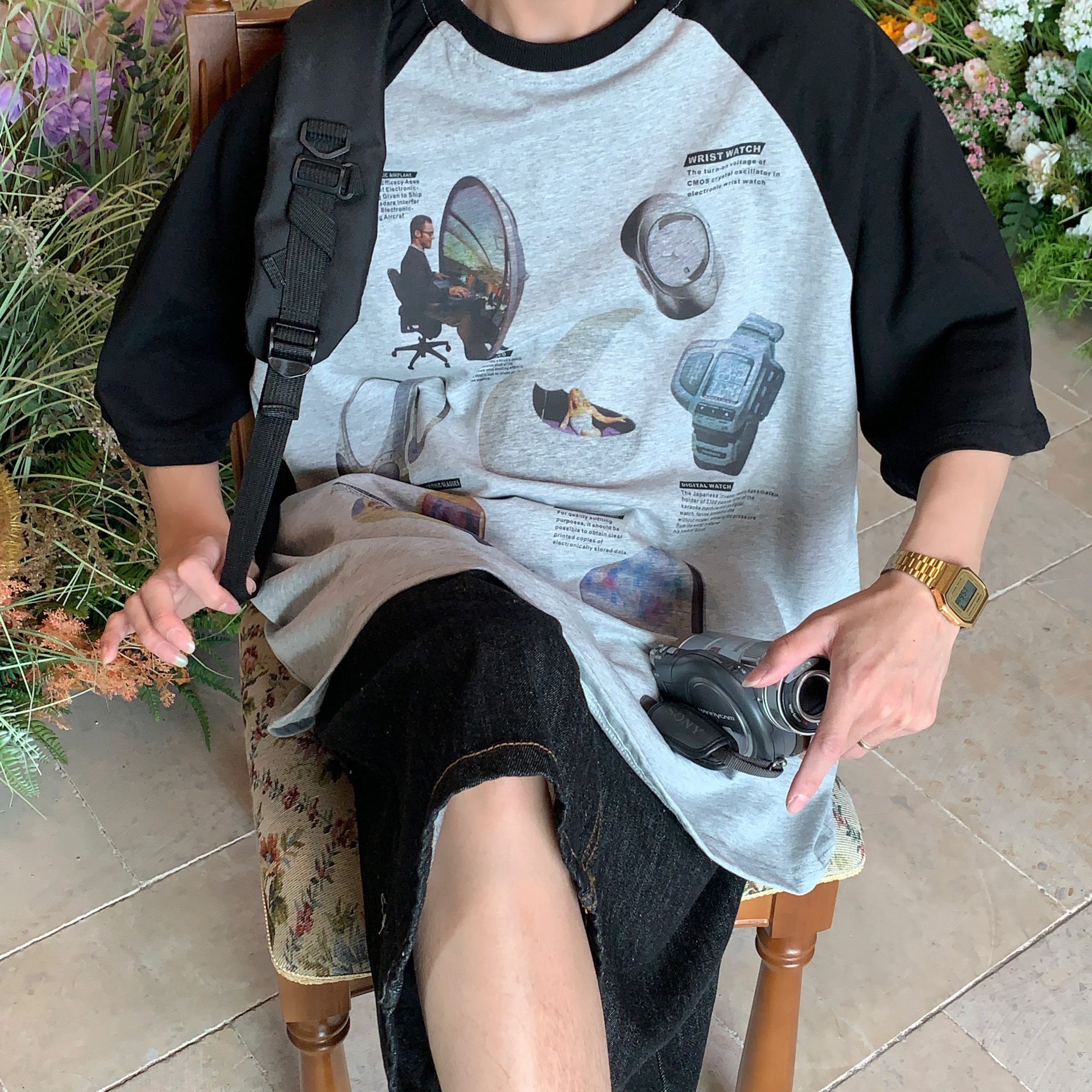 Vintage-Inspired Raglan Short Sleeve T-Shirt for Couples - 2024 Summer High Street Trendy Casual Fashion Vintage-Inspired Raglan Short Sleeve T-Shirt for Couples - 2024 Summer High Street Trendy Casual Fashion