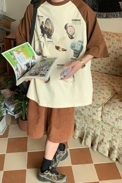 Vintage-Inspired Raglan Short Sleeve T-Shirt for Couples - 2024 Summer High Street Trendy Casual Fashion