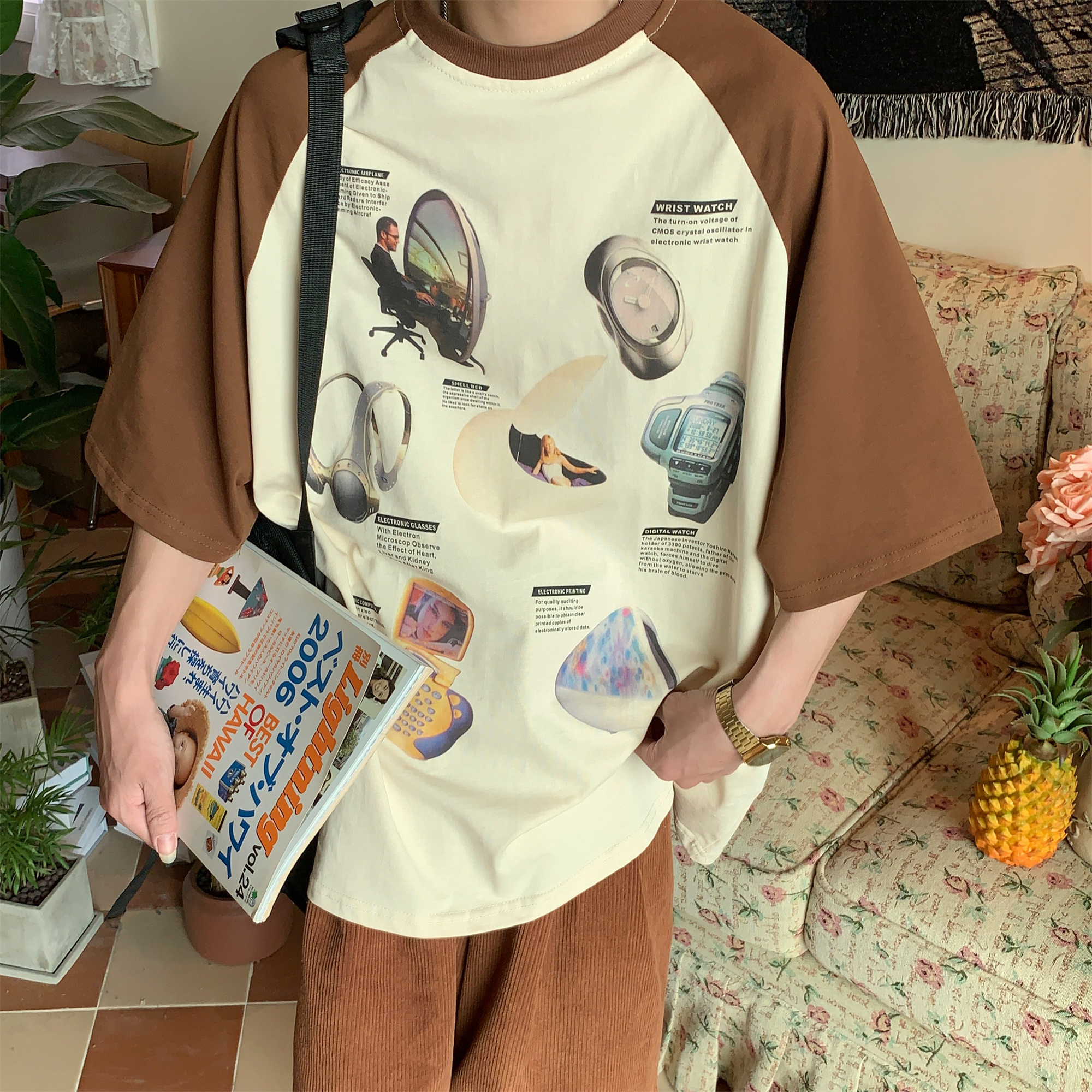 Vintage-Inspired Raglan Short Sleeve T-Shirt for Couples - 2024 Summer High Street Trendy Casual Fashion Vintage-Inspired Raglan Short Sleeve T-Shirt for Couples - 2024 Summer High Street Trendy Casual Fashion