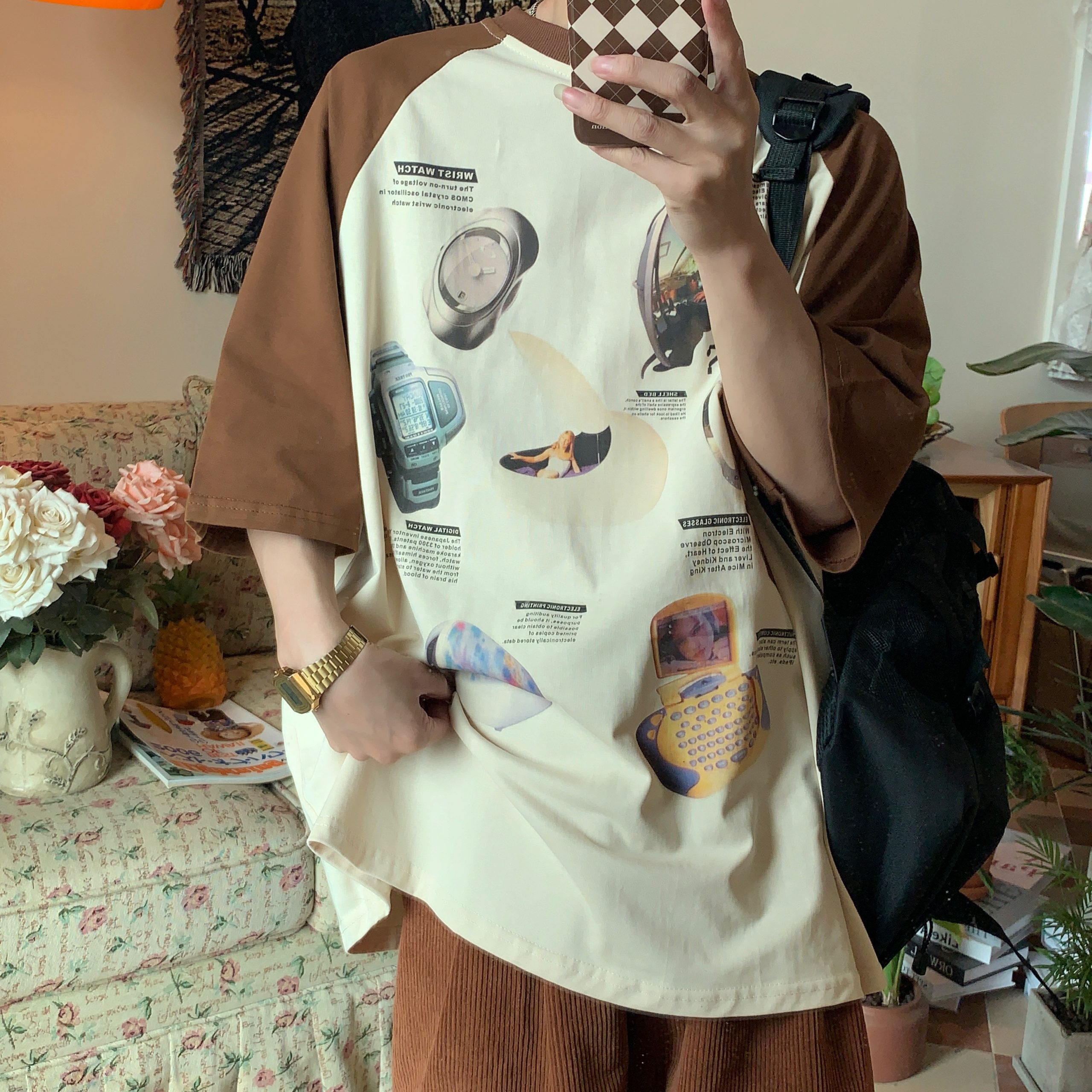 Vintage-Inspired Raglan Short Sleeve T-Shirt for Couples - 2024 Summer High Street Trendy Casual Fashion Vintage-Inspired Raglan Short Sleeve T-Shirt for Couples - 2024 Summer High Street Trendy Casual Fashion