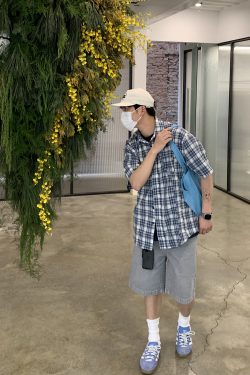 Vintage-Inspired Short Sleeve Plaid Casual Shirt for Men and Women - Loose Fit, Versatile Summer Shirt Jacket for Couples