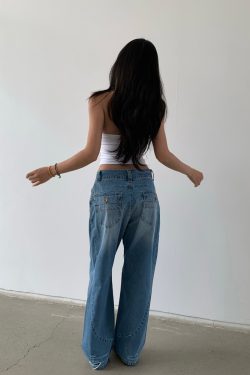 Vintage-Inspired Summer Lightweight Fashion-Cut Baggy Jeans for Effortless Y2K Style