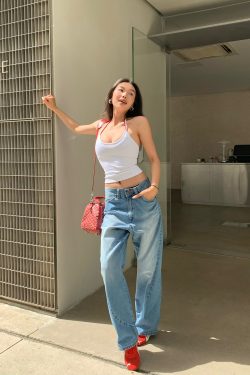 Vintage-Inspired Summer Lightweight Fashion-Cut Baggy Jeans for Effortless Y2K Style